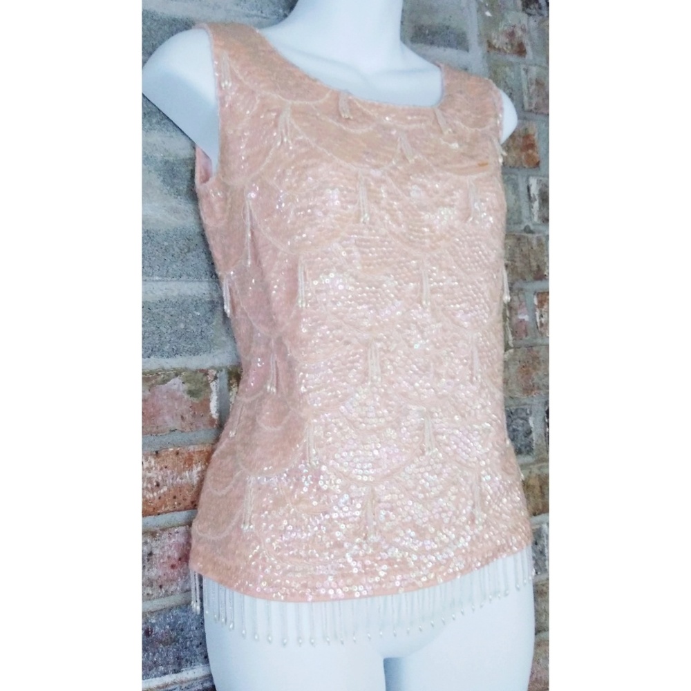 100% pure Wool beaded blouse Small